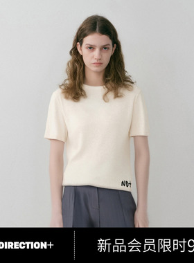NO DIRECTION+ 棉羊绒短袖宽松落肩T恤衫N530104667B31