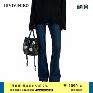 子女B431812201B 复古通勤水洗弹力牛仔裤 IIIVIVINIKO秋季 新款