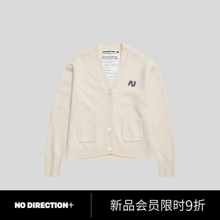 N540222603C10 手工钩针字母V领开衫 DIRECTION