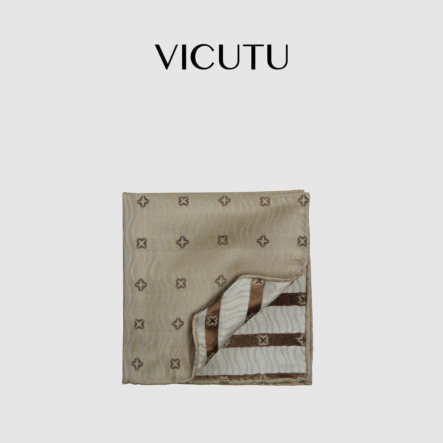 VICUTU威可多男士方巾100%桑蚕丝商务西装雅致百搭绅士复古口袋巾