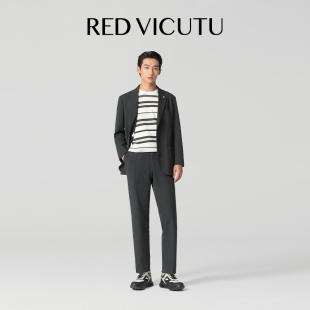 外套男易打理商务轻便西服子夜蓝黑 VICUTU威可多西装 旅型西服