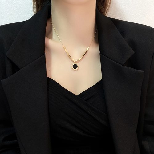 钛钢钛钢圆珠链女士罗马数字