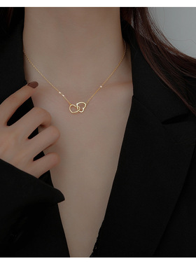 钛钢钛钢O型链女心心相印项链