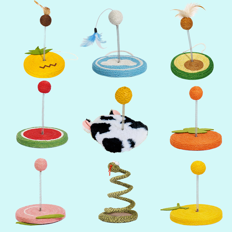 ZEZE猫咪玩具自嗨摇摆弹簧逗猫棒麻绳球带羽毛木天蓼宠物用品大全