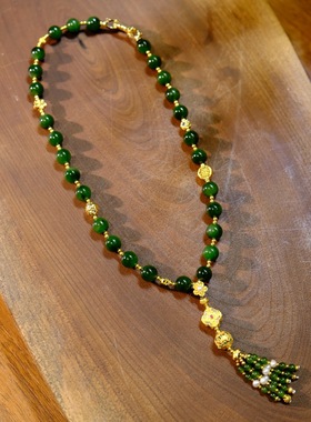 天然玉石项链10mm