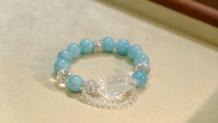 天然海蓝宝手链女款 饰品礼物送女友闺蜜生日礼物 单圈简约风格