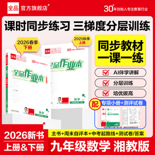 湘教版 2026秋新版 数学 必刷题天天练 九年级上下册 初三检测试 全品作业本 9年级教程同步练习册