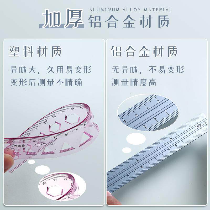 得力套尺四件套小学生直尺三角尺各类尺/三角板/量角