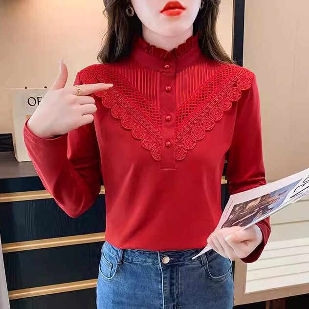 半高领纯棉一体绒打底衫秋冬加绒