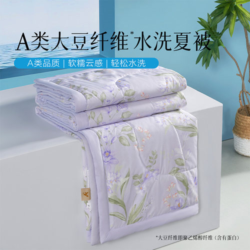百丽丝大豆空调被可水洗夏被薄被