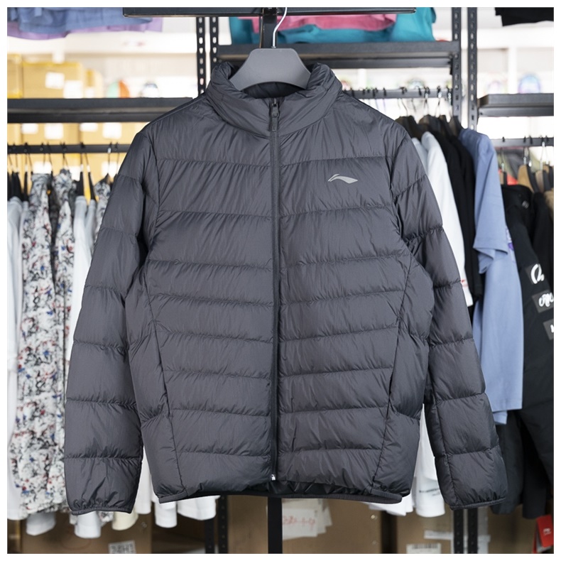 李宁短款羽绒服男士2024冬季健身系列90%修身鸭绒运动服AYMU091