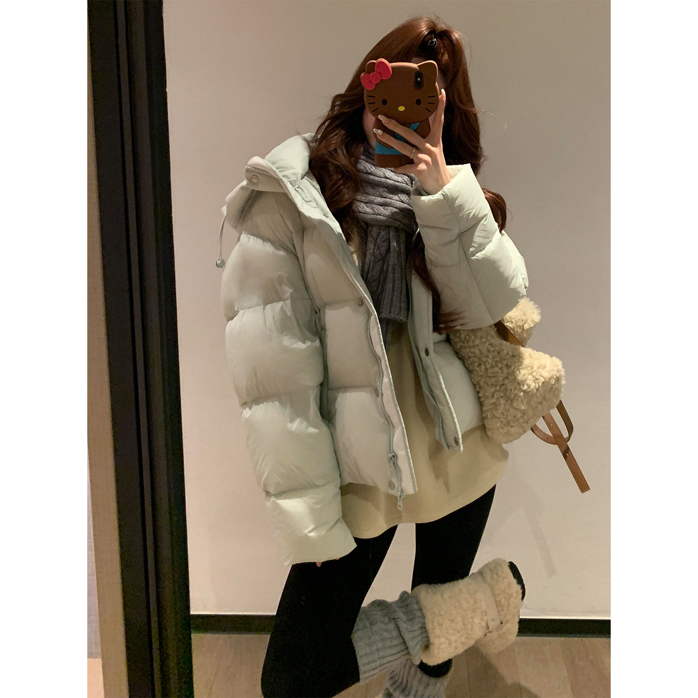 小个子泡芙加厚棉服面包服外套女