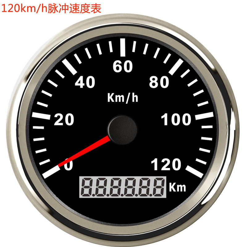 改装120公里脉冲速度里程表迈速仪表可接原车传感器12v汽车船通用
