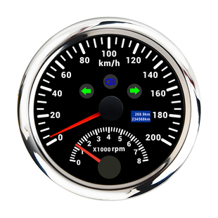 改装GPS速度表转速表二合一摩托车表带左右灯汽车船机械工程通用