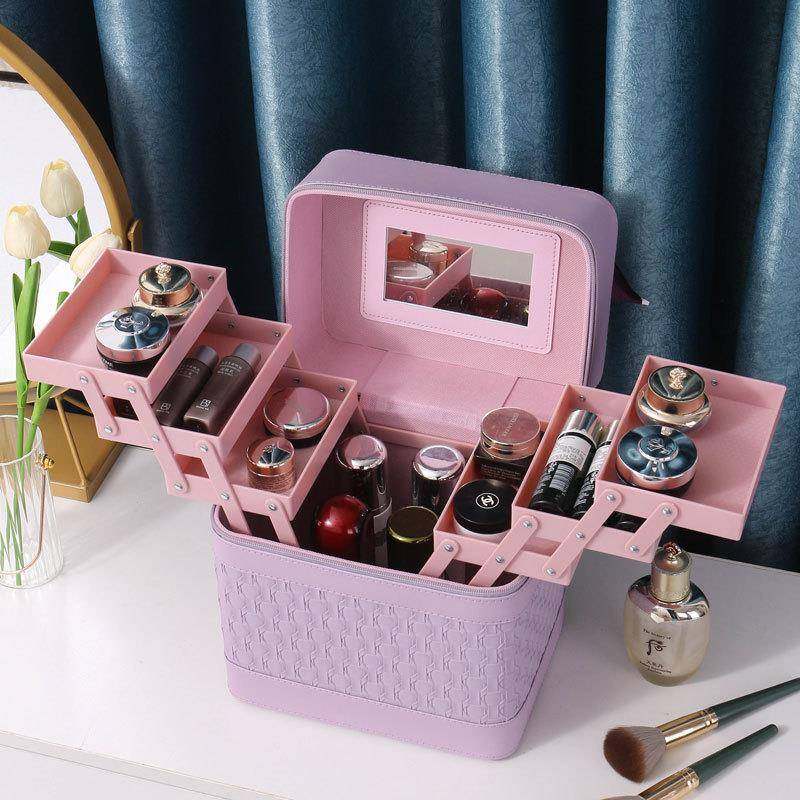 多层化妆箱便携旅行大容量化妆包手提简约带镜子化妆品收纳盒,收纳整理,化妆箱/盒,淘宝优惠券,粉丝福利购,淘宝优惠卷