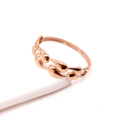 14K玫瑰金水滴女戒保真紫金