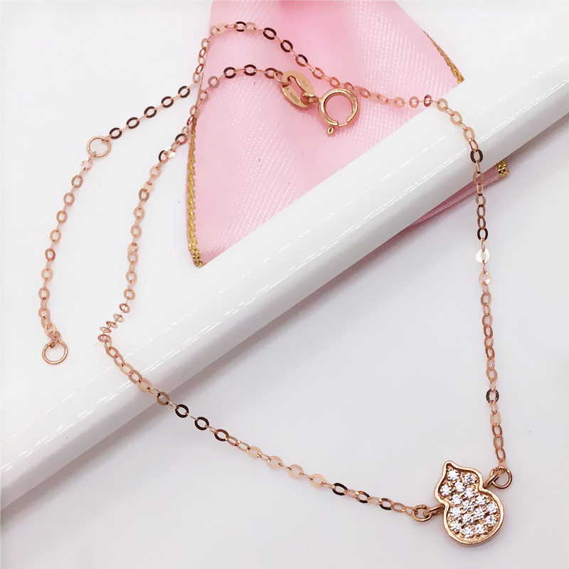 翁氏珠宝葫芦锆石镶嵌脚链玫瑰金