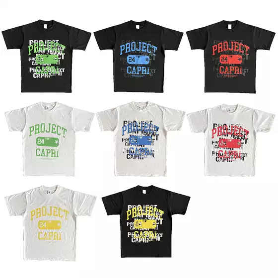 Travis Scott Project Capri Emergency Tee Men's and Women's Pure Cotton Short-Sleeved T-Shirt