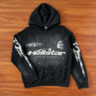 Hellstar flare black pants洗水连帽卫衣休闲套装长裤喇叭裤