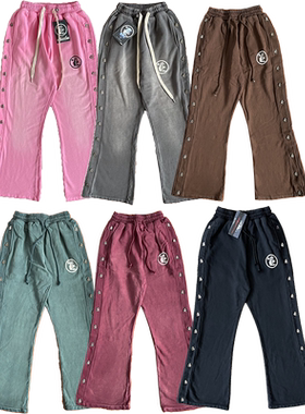 HELLSTAR Capsule 10 Cotton Pants排扣男洗水宽松纽扣高街长裤