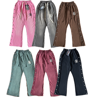 HELLSTAR Capsule 10 Cotton Pants排扣男洗水宽松纽扣高街长裤