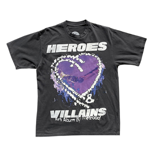 Hellstar Metro Boomin Purple Heart On Fire 紫心高街短袖T恤