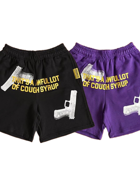 That's A Awful Lot Of Cough Syrup 手枪印花男女款休闲短裤