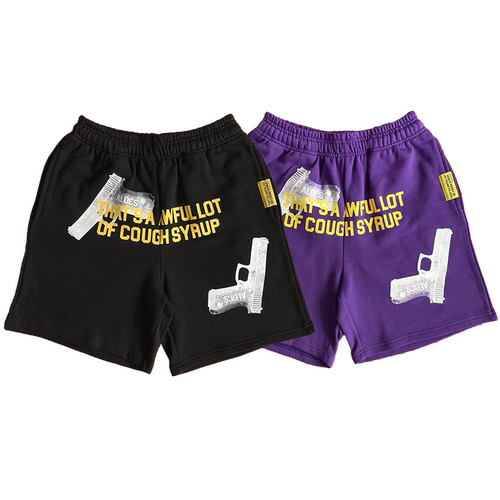 That's A Awful Lot Of Cough Syrup 手枪印花男女款休闲短裤