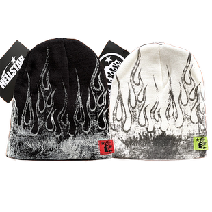 Hellstar Studios logo Sports Flame Beanie 针织休闲毛线冷帽子