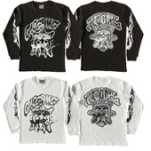 青春圆领卡通长袖 Glo 纯棉T恤 Thermal Tee Gang Eroded