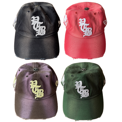 Vertabrae fitted hat 绣花logo洗水做旧休闲运动棒球帽子