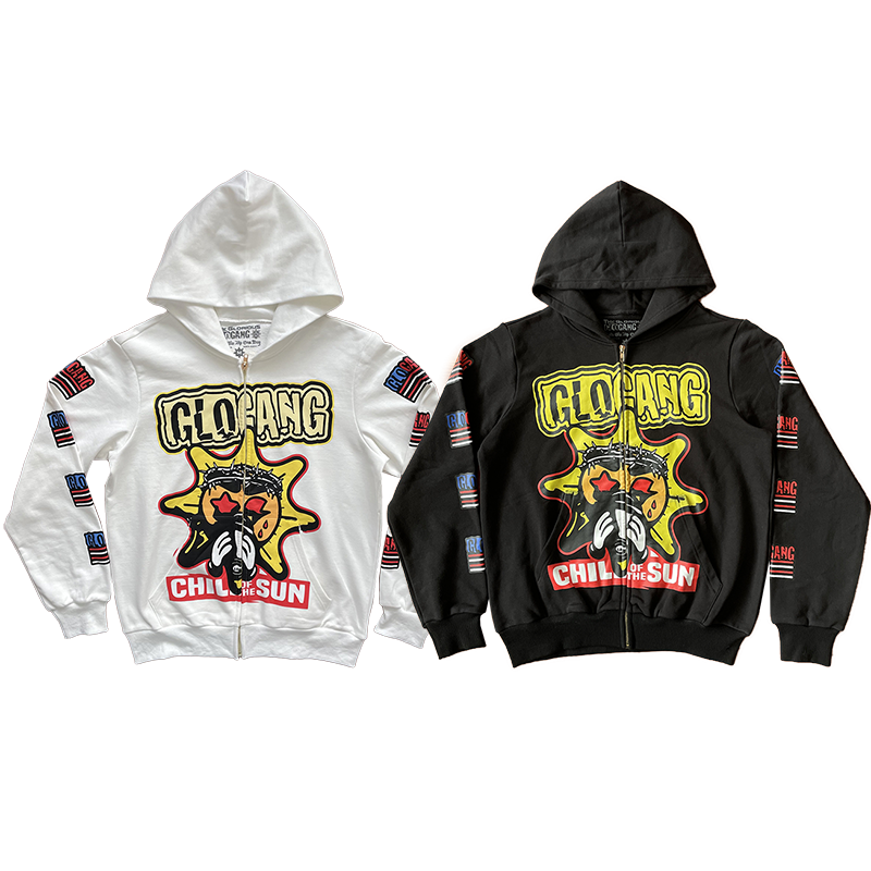 Glo Gang Boyz Worldwide Tee 饮料卡通男女拉链卫衣