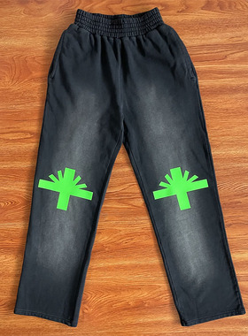 Vertabrae sweatpants 洗水立体印花运动男女休闲长裤