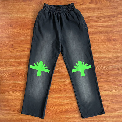 Vertabrae sweatpants 洗水立体印花运动男女休闲长裤