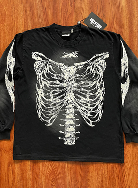 Hellstar Studios Airbrushed Bones Halloween骷髅休闲长袖T恤