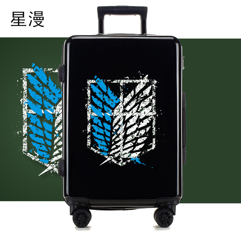 进击的巨人动漫风行李箱ABS+PC材质学生用24寸拉杆旅行箱