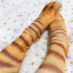 猫爪袜搞笑3D动物仿真在抽象搞怪整蛊个性印花猫咪创意可爱猫袜子