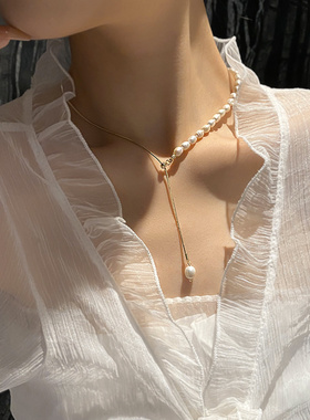 拼接天然珍珠项链夏季