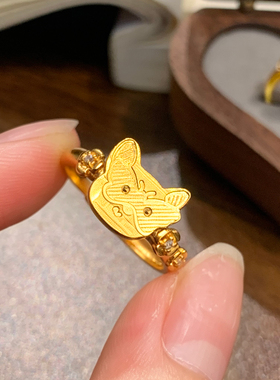 镶钻蝴蝶面具猫戒指高级感指环