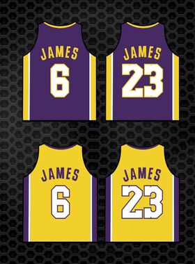 詹姆斯 汽车 机车贴 JAMES 6号 标志 湖人球衣23号贴纸反光贴花