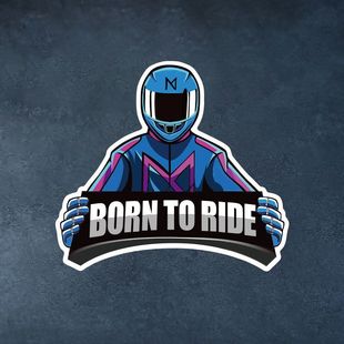 生来骑行 RIDE 个性 摩托车身贴纸 饰防水反光贴花 BORN 创意装