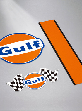 拉花引擎海湾加油站车身汽车石油GULF油箱摩托车车贴赞助商