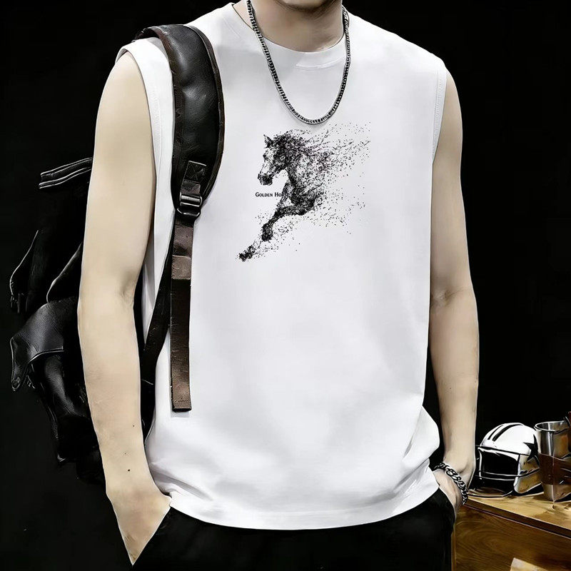 纯棉青年修身夏季无袖t恤衫男士凉快男士帅气休闲韩版潮流上衣