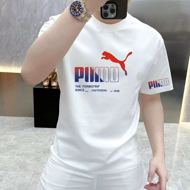 纯棉美式潮牌圆领短袖T恤新款男士修身半袖夏季时尚休闲百搭上衣