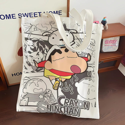 2024新款小新帆布包手提卡通帆布袋ins学生日系单肩包手提包书袋