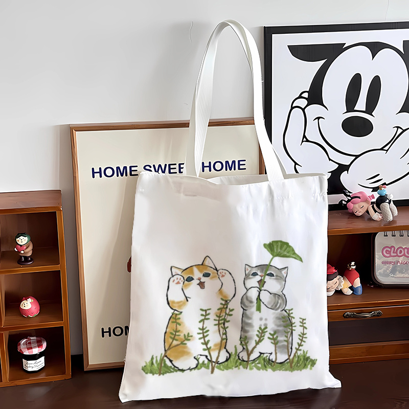 卡通帆布袋猫猫帆布手提袋 棉布袋可印logo批发棉布手提袋 帆布袋