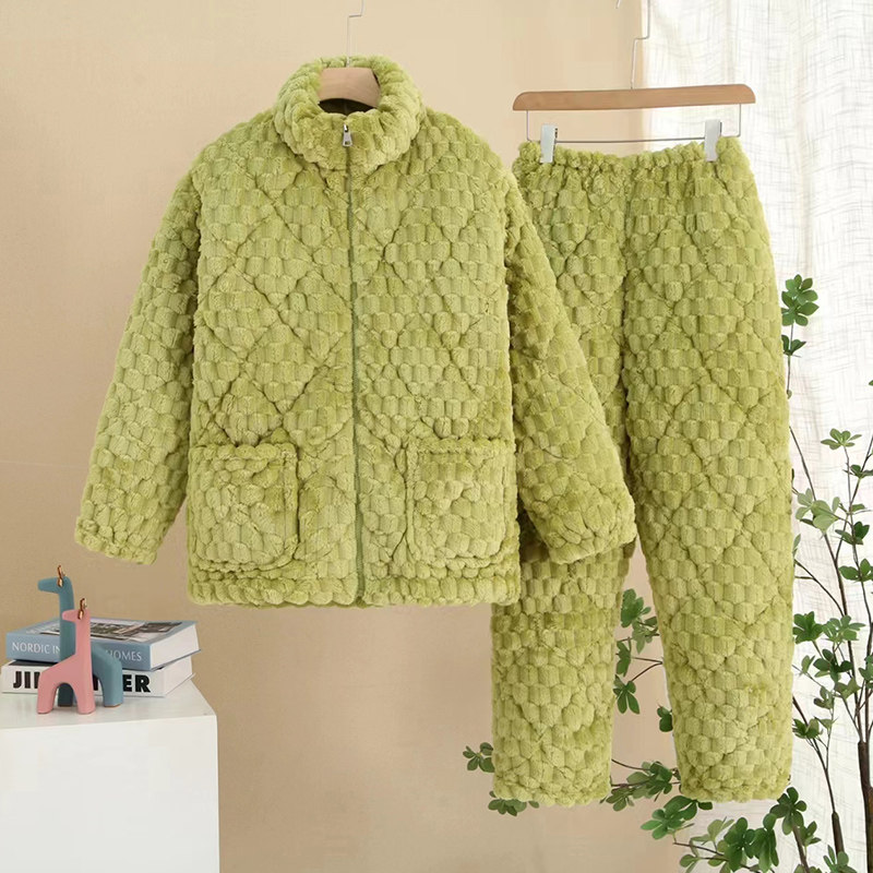 秋冬季睡衣女套装可爱卡通少女法兰绒三层加绒加厚夹棉家居服套装,女士内衣/男士内衣/家居服,睡衣/家居服套装,淘宝优惠券,粉丝福利购,淘宝优惠卷