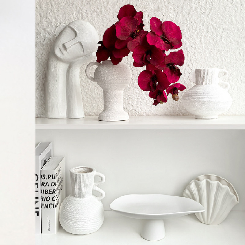 态生活侘寂风白色磨砂花瓶书房客厅玄关复古风艺术感软装饰品摆件,家居饰品,花瓶,淘宝优惠券,粉丝福利购,淘宝优惠卷