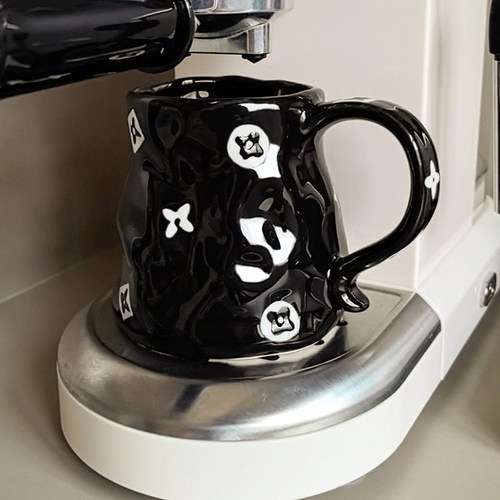 小众手绘款老花陶瓷杯