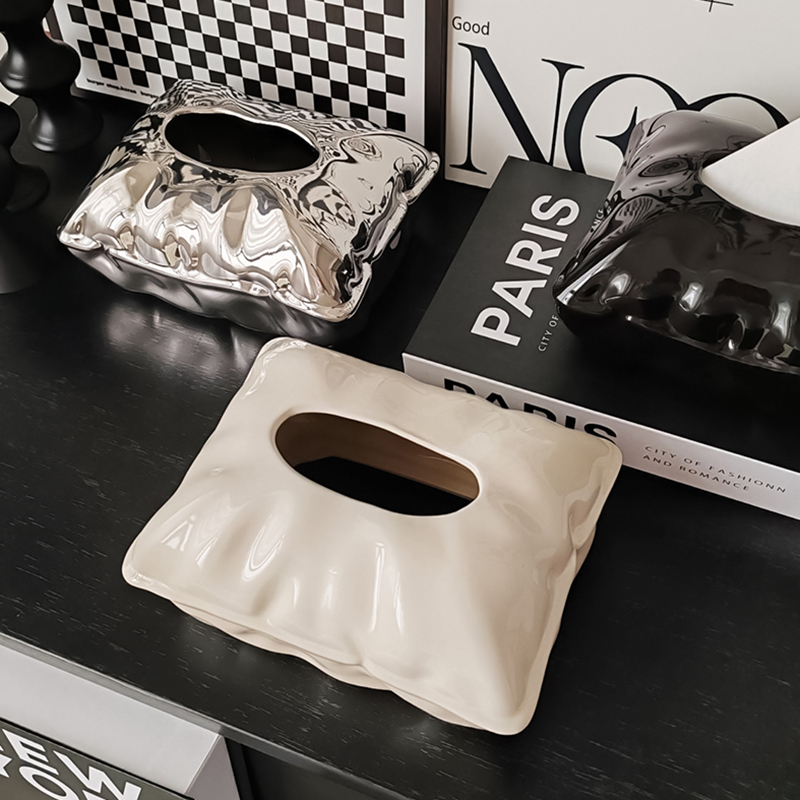 轻奢创意陶瓷纸巾盒桌面装饰